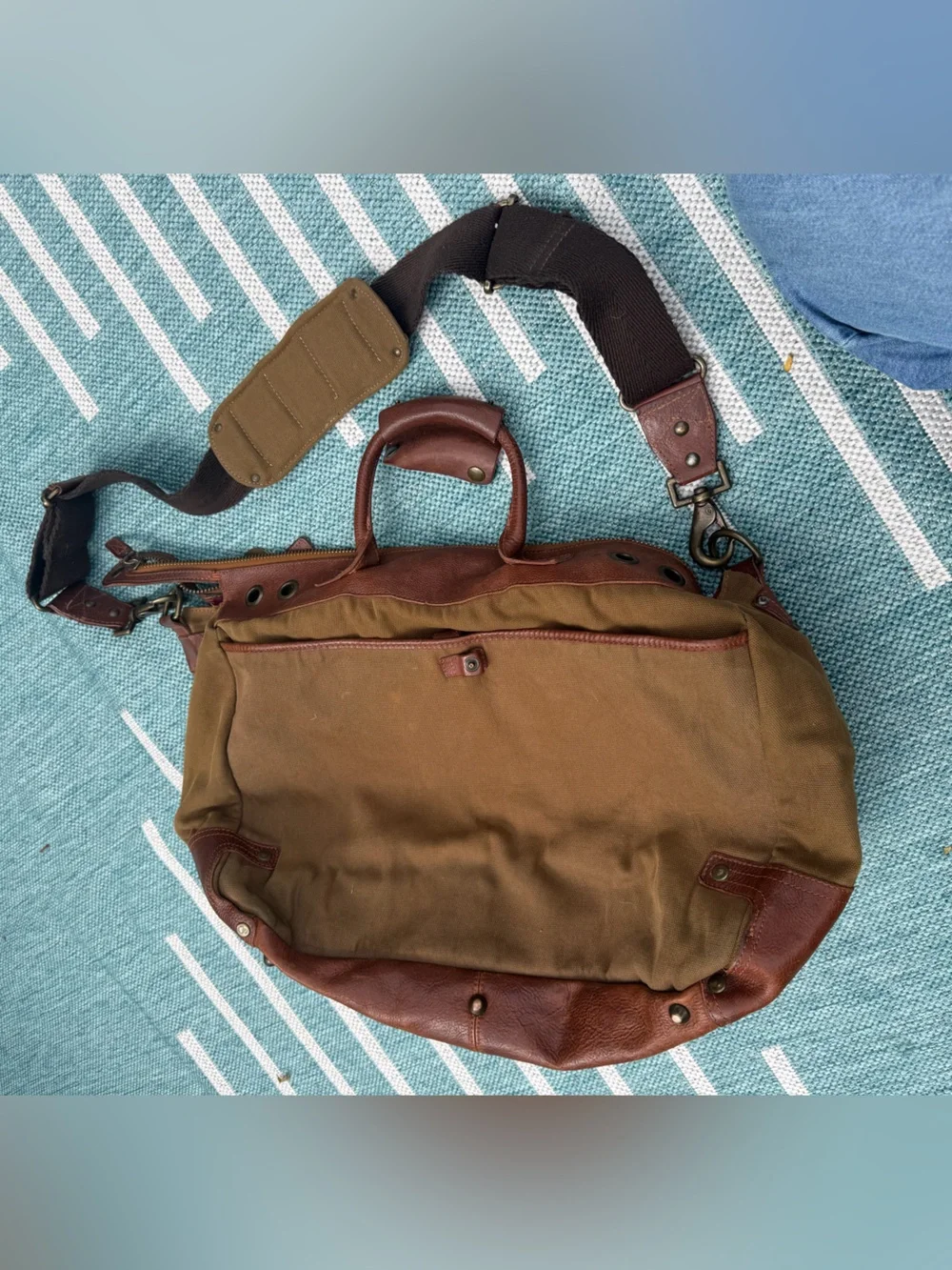 Will’s leather goods duffle Canvas and Leather Travel Tote Bag